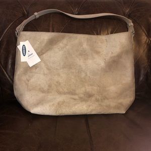 Old Navy Faux Suede Taupe Tote